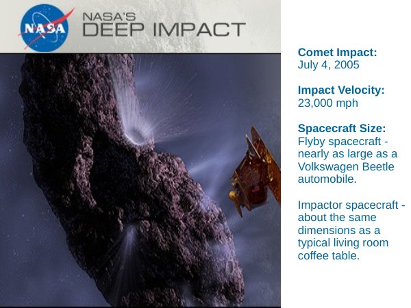 NASA Deep Impact Mission to Comet Tempel 1 PowerPoint