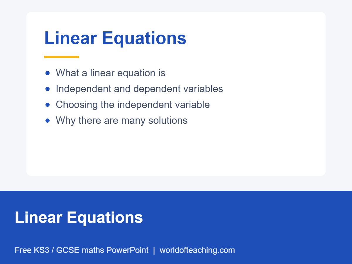 Linear Equations PowerPoint