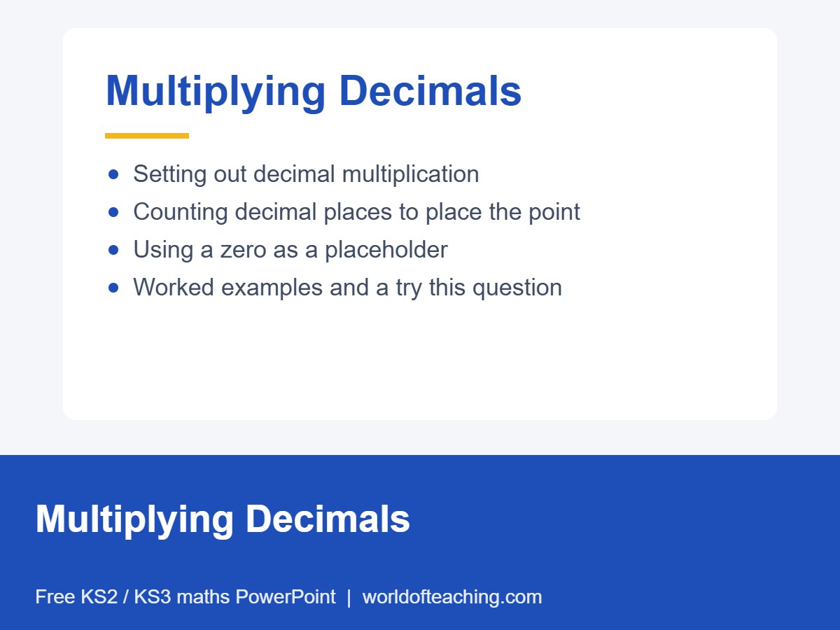 Multiplying Decimals PowerPoint