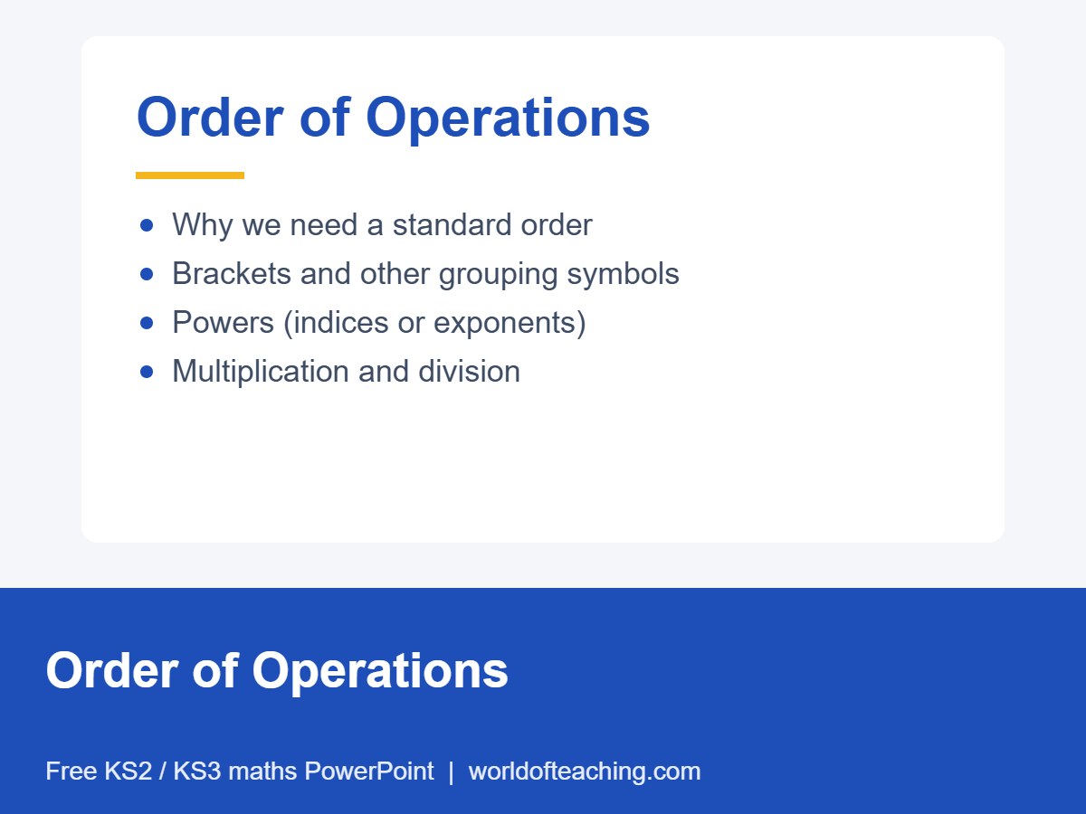 Order of Operations PowerPoint