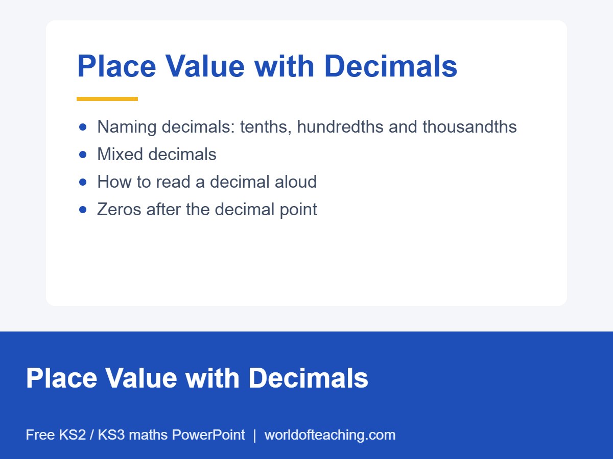 Place Value with Decimals PowerPoint