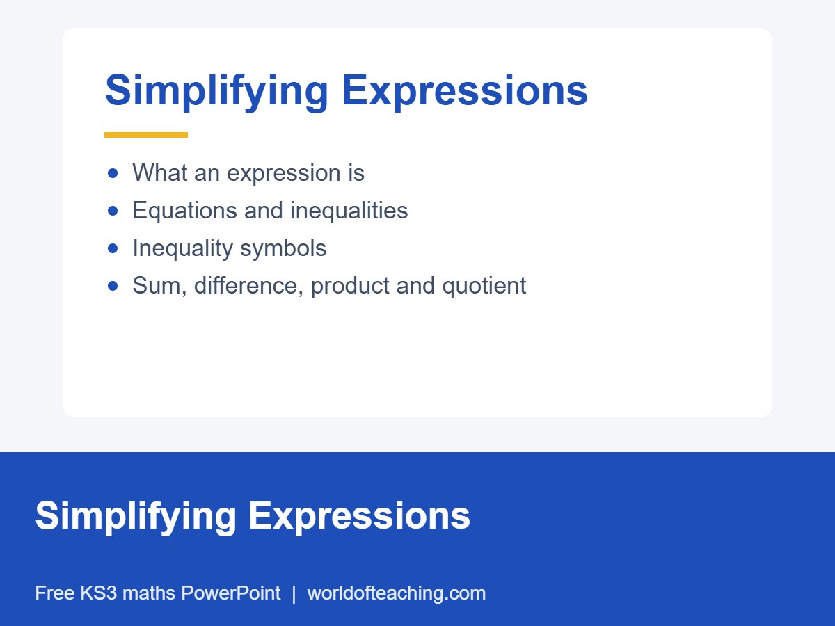 Simplifying Expressions PowerPoint