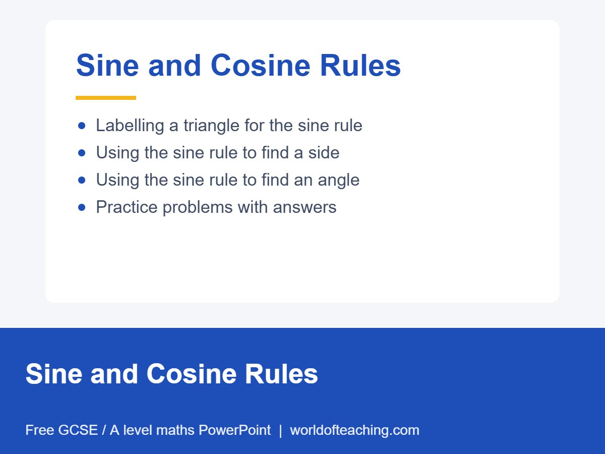 Sine and Cosine Rules PowerPoint