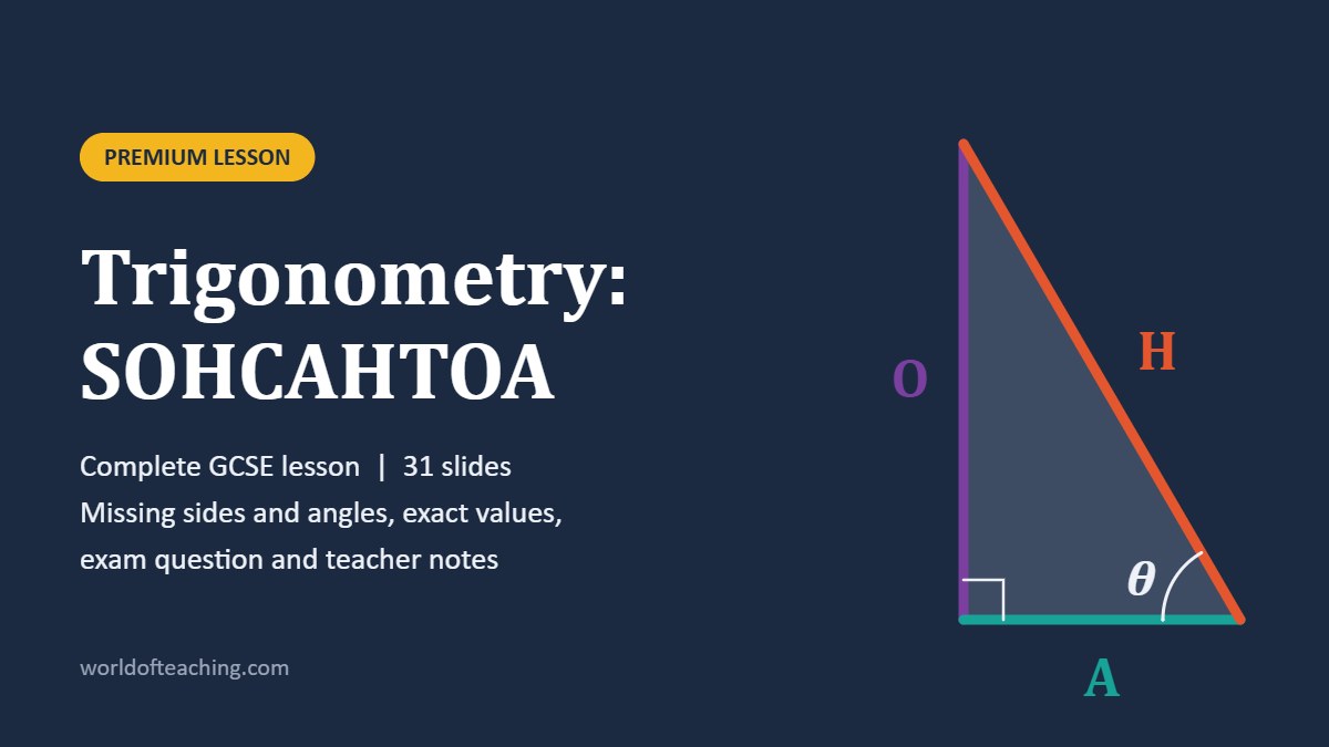 Trigonometry SOHCAHTOA premium GCSE PowerPoint lesson